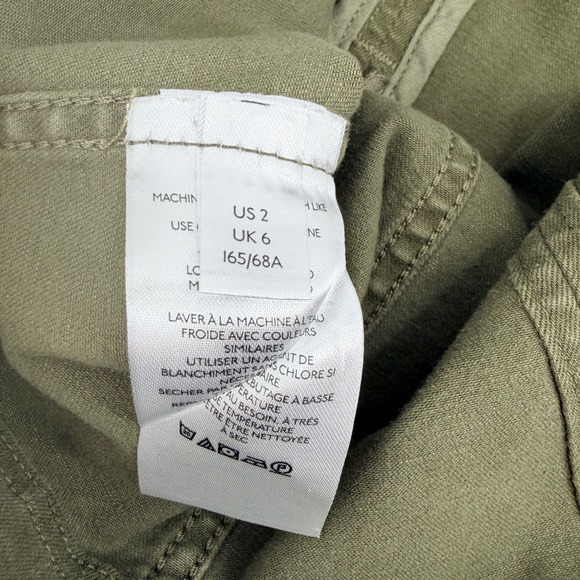 Free People Olive Green Denim Mini Skirt High Waisted Seamed Back Zip Size 2 - Picture 5 of 7